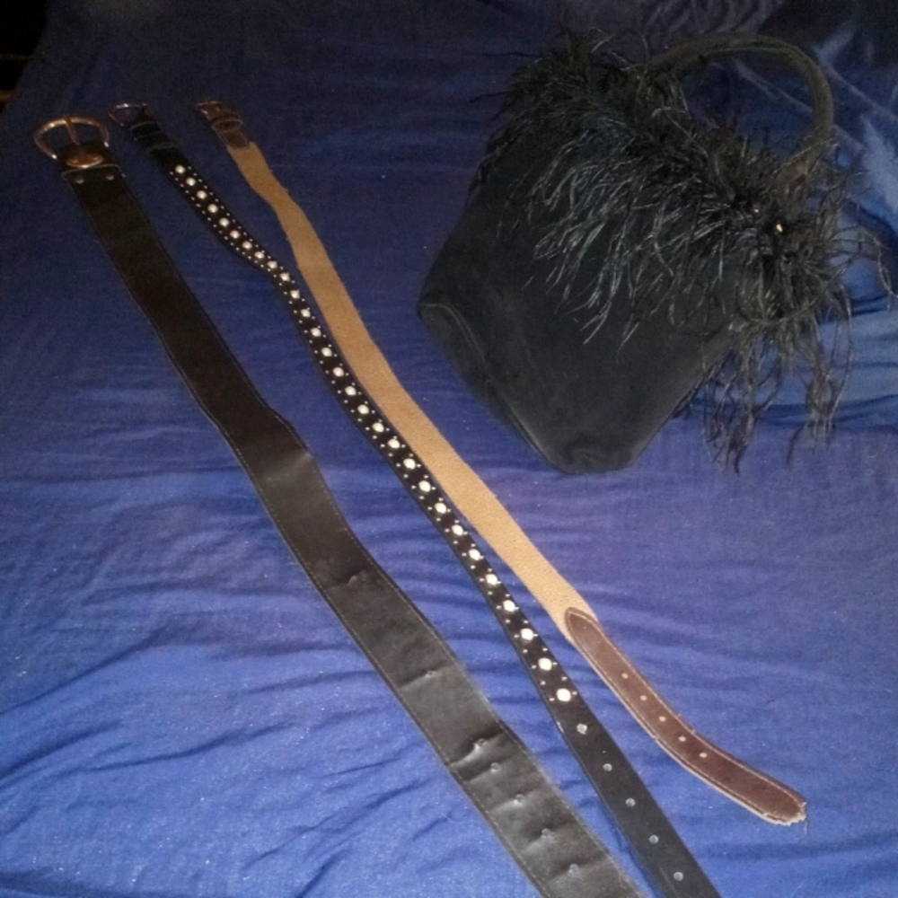 Murval brand handbag and 3 belts